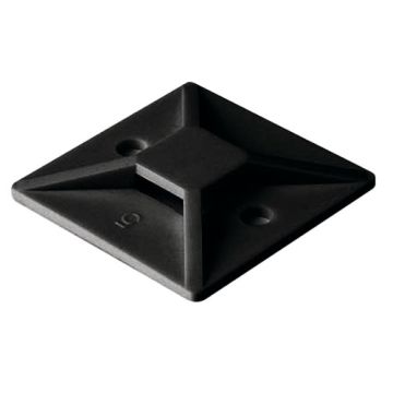 HELLERMANNTYTON Embases adhésives ou à visser noirs 28x28mm - 10 pièces - HEL914-60213