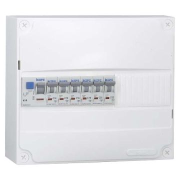 IKEPE Tableau électrique pré équipé auto 1 rangée 1ID 63A 6 disjoncteurs