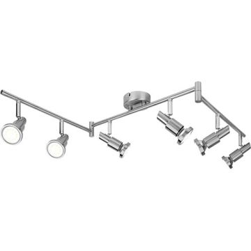 LEDVANCE Rampe LED 6 spots GU10 230V 6x2,6W  1380lm 2700K argent - 540606