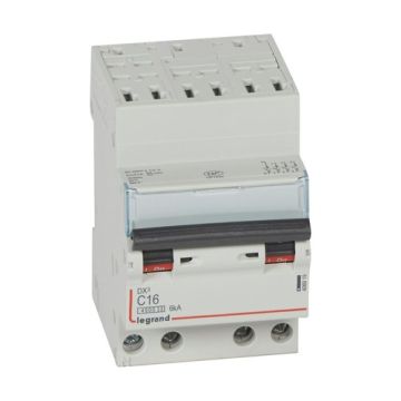 LEGRAND DX3 Disjoncteur tétrapolaire 16A auto/vis courbe C 4,5kA 400V - 406919