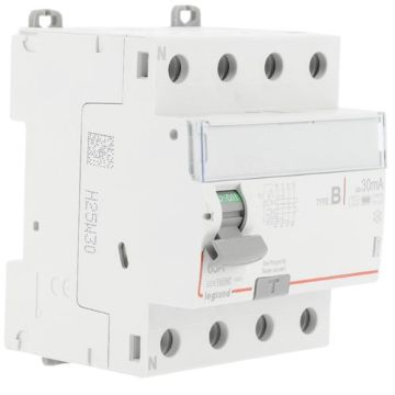 LEGRAND DX3 Interrupteur différentiel tétrapolaire 63A 30mA type B 4 modules 400V - 411967