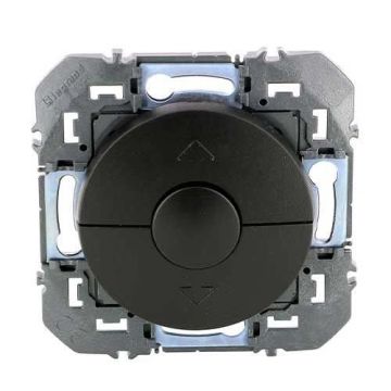 Poussoir volets roulants Dooxie noir mat Legrand - vue de face