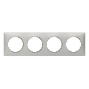 LEGRAND Dooxie Plaque quadruple aluminium - 600854