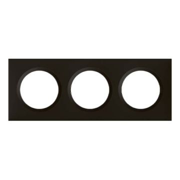 Plaque Legrand Dooxie 3 postes coloris noir