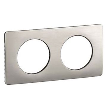 LEGRAND Céliane Plaque double satiné aluminium - CP1702