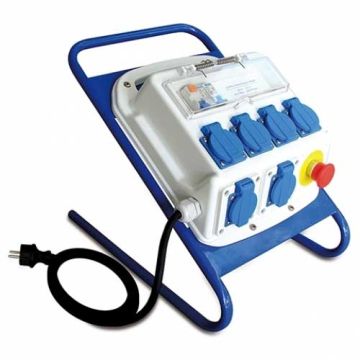 MICHAUD coffret de chantier monophasé IP44 6 prises 16A 2P+T sur support avec cordon - P525