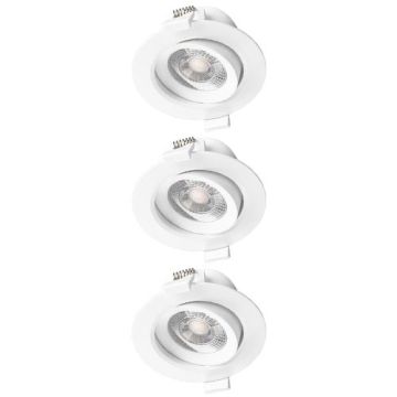 MIIDEX Lot de 3 spot LED encastrables CARAT orientables230V 3x5W 380lm 4000K 90mm blanc - 763618