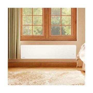 radiateur connecté à inertie fonte plinthe Noirot Walter 2 1500W - photo ambiance intérieur