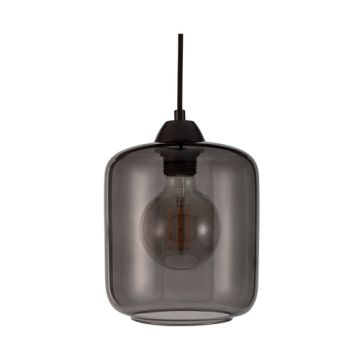 PAULMANN Suspension verre fumé E27 MAGIC GLAMOUR 230V Max.20W 17cm noir - 48189