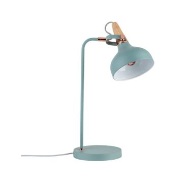 lampe à poser Neordic Juna de Paulmann finition vert, bois et cuivré