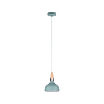 suspension Paulmann Neordic Juna vert satiné, bois et métal