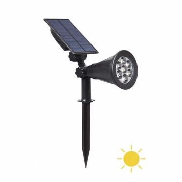 ARLUX Spot LED solaire sur piquet orientable Spiky 230V 4W 270lm 3000K noir