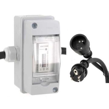 POLIER Compteur d'énergie de chantier IP44 16A monophasé certifié MID prise schuko - MS16MM