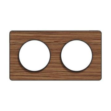 SCHNEIDER Odace Touch Plaque double bois zebrano avec liseré anthracite - S540804P4