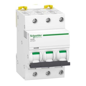 SCHNEIDER Acti9 iDT40T Disjoncteur 10A 3P courbe C 6kA 400V - A9P22310