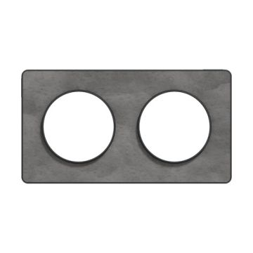 SCHNEIDER Odace Touch Plaque double ardoise avec liseré anthracite - S540804V