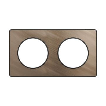SCHNEIDER Odace Touch Plaque double bronze brossé avec liseré anthracite - S540804L