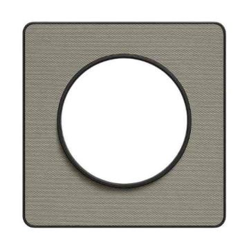 plaque 1 poste Schneider Odace Touch finition Kvadrat perle avec liseré anthracite - vue de face