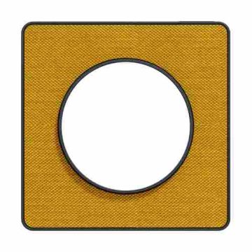 plaque 1 poste Schneider Odace Touch finition Kvadrat ocre avec liseré anthracite