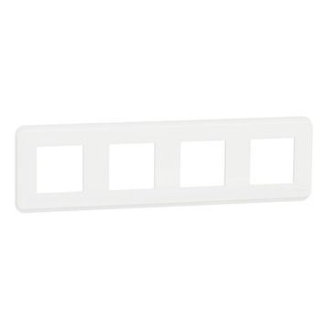 Plaque de finition pour interrupteur Unica Blanc 4 postes  - Photo principale