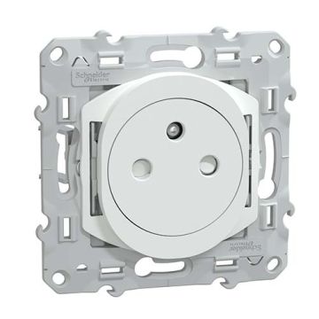 SCHNEIDER Ovalis Prise de courant 2P+T affleurante avec griffes blanc - S320052C