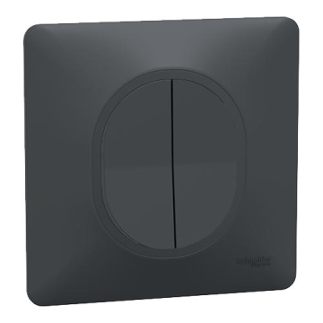 SCHNEIDER Ovalis Interrupteur double va et vient complet anthracite - S340214-F