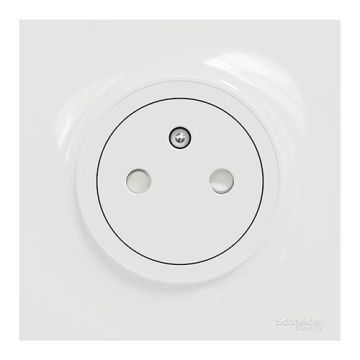 SCHNEIDER Odace Prise de courant 2P+T affleurante complète blanc