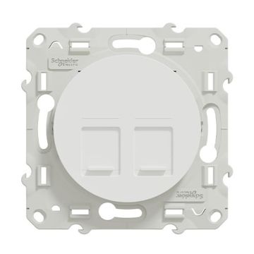 SCHNEIDER Odace Mécanisme double prise RJ45 Grade 3 Cat. 6 - S520486