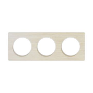 SCHNEIDER Odace Touch Plaque triple  bois nordique avec liseré blanc - S520806M