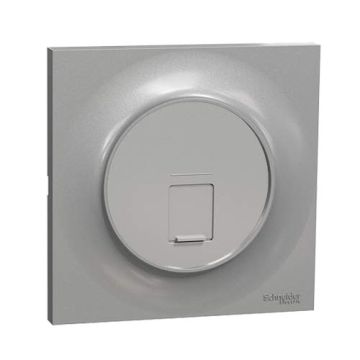 Prise RJ45 grade 1 catégorie 6 blanc SCHNEIDER Odace complète aluminium