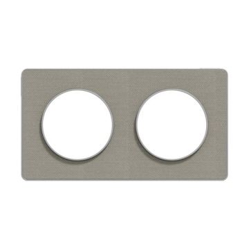 SCHNEIDER Odace Touch Plaque double Kvadrat perle avec liseré aluminium - S530804KG