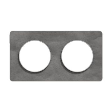 SCHNEIDER Odace Touch Plaque double ardoise avec liseré aluminium - S530804V