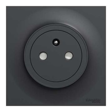 SCHNEIDER Odace Prise de courant 2P+T affleurante complète anthracite - S540052-F
