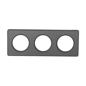 SCHNEIDER Odace Touch Plaque triple  aluminium brossé avec liseré anthracite - S540806J