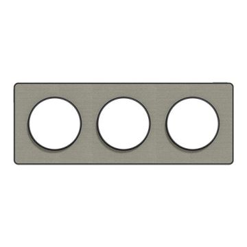 SCHNEIDER Odace Touch Plaque triple  Kvadrat perle avec liseré anthracite - S540806KG