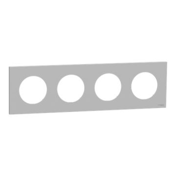 SCHNEIDER Odace Plaque quadruple gris galet - S901708