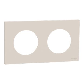 SCHNEIDER Odace Plaque double beige sable - S902704