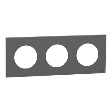SCHNEIDER Odace Plaque triple gris basalte - S904706