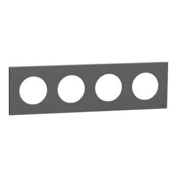 SCHNEIDER Odace Plaque quadruple gris basalte - S904708