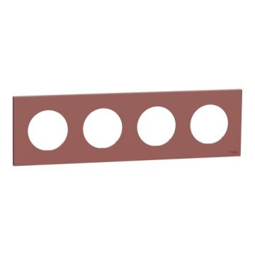 SCHNEIDER Odace Plaque quadruple rose grenat - S905708
