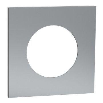 SCHNEIDER Odace Metal Plaque simple titane support blanc - S910702