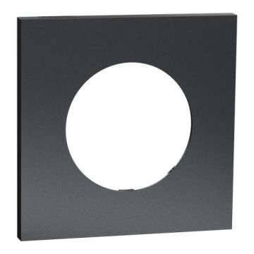 plaque de finition 1 poste Schneider Odace Métal effet perle noire