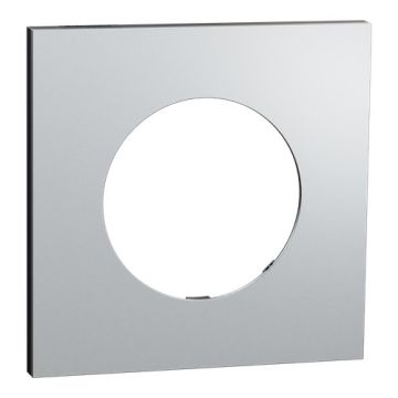 SCHNEIDER Odace Metal Plaque simple aluminium support noir - S913702