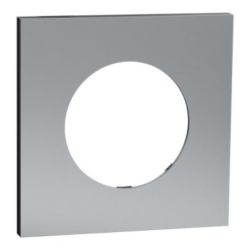 SCHNEIDER Odace Metal Plaque simple titane support noir - S915702