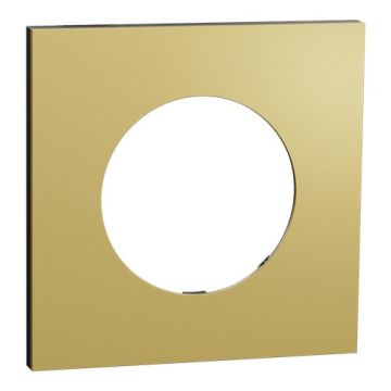 SCHNEIDER Odace Metal Plaque simple laiton support noir - S916702