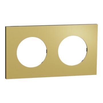 SCHNEIDER Odace Metal Plaque double laiton support noir - S916704