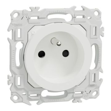 SCHNEIDER Odace Prise de courant 2P+T pour rénovation blanc craie - S920049