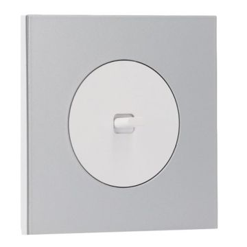 SCHNEIDER Odace Interrupteur va et vient/bouton poussoir à levier blanc craie et plaque simple aluminium