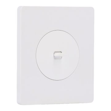 SCHNEIDER Odace Interrupteur va et vient/bouton poussoir à levier blanc craie et plaque simple Architecte blanc émaillé