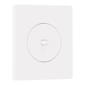 SCHNEIDER Odace Interrupteur va et vient/bouton poussoir à levier blanc craie et plaque simple Architecte blanc craie